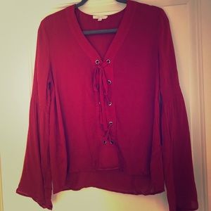 Like New Maurices Red Peasant Blouse!